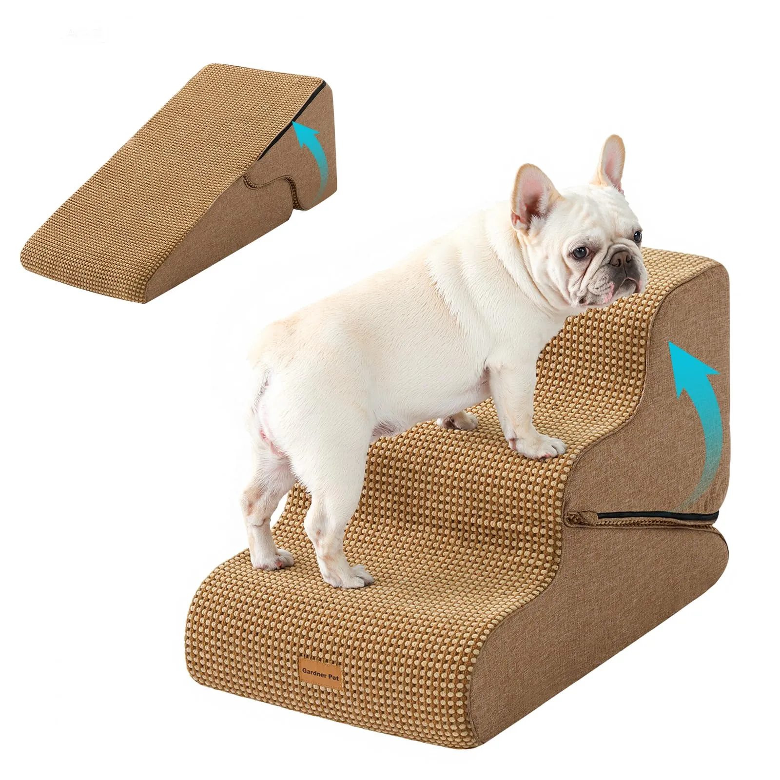 Gardner Pet Scala per Cani Pieghevole, 3 Gradini, Marrone - immagine 1