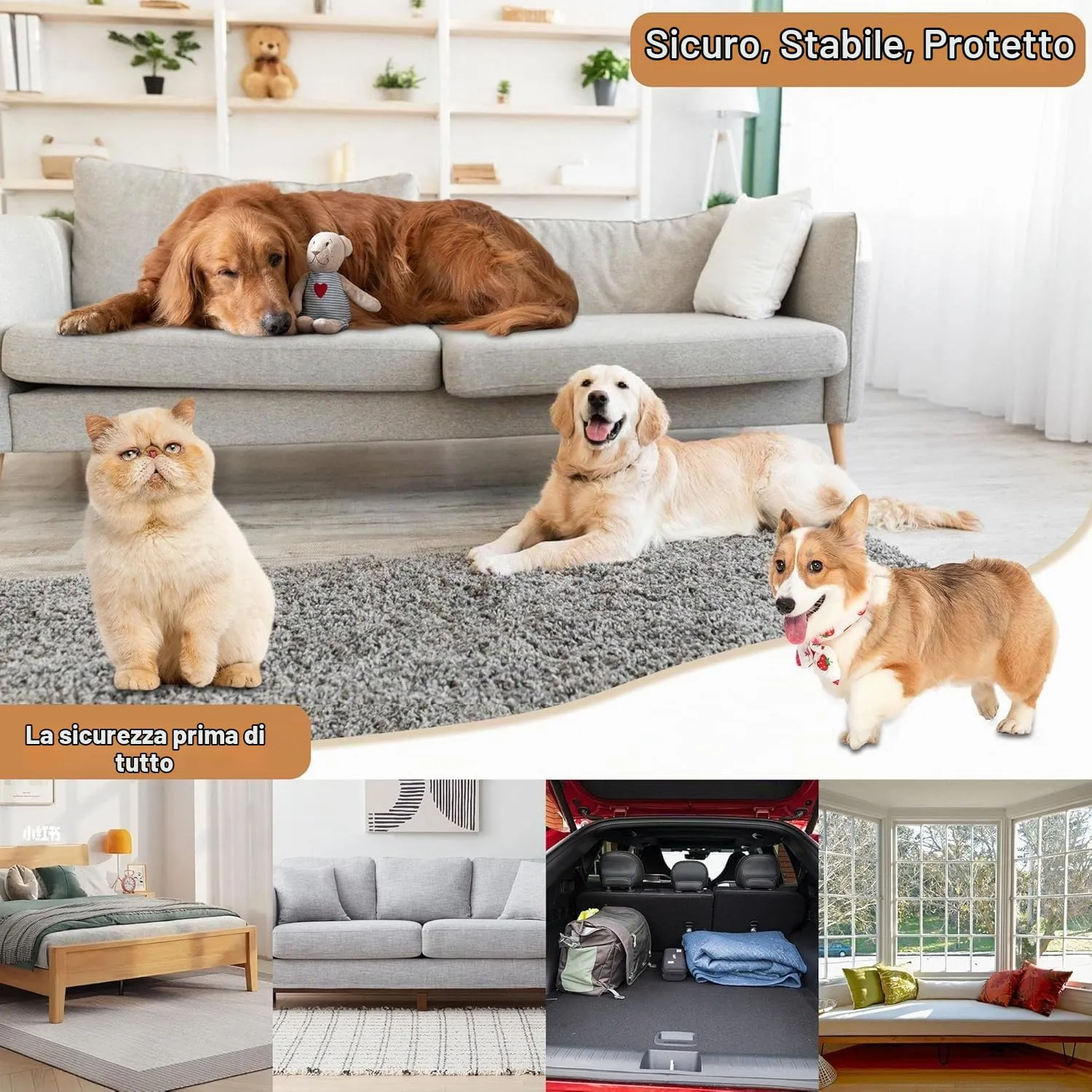 HEYOUTH Rampa Pieghevole per Cani e Gatti in Legno, Regolabile in Altezza 25-48cm, 83 x 30cm - immagine 7