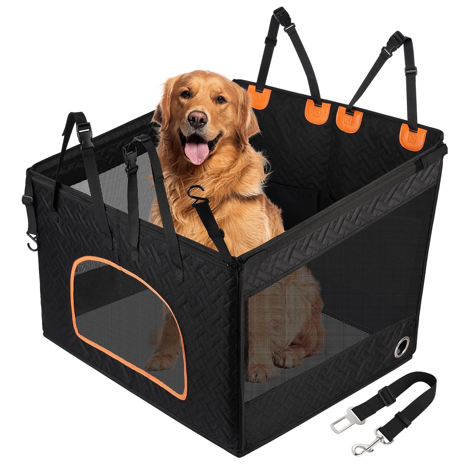 KYG Sedile Auto per Cani Medi e Grandi con Fodera Rimovibile - immagine 1