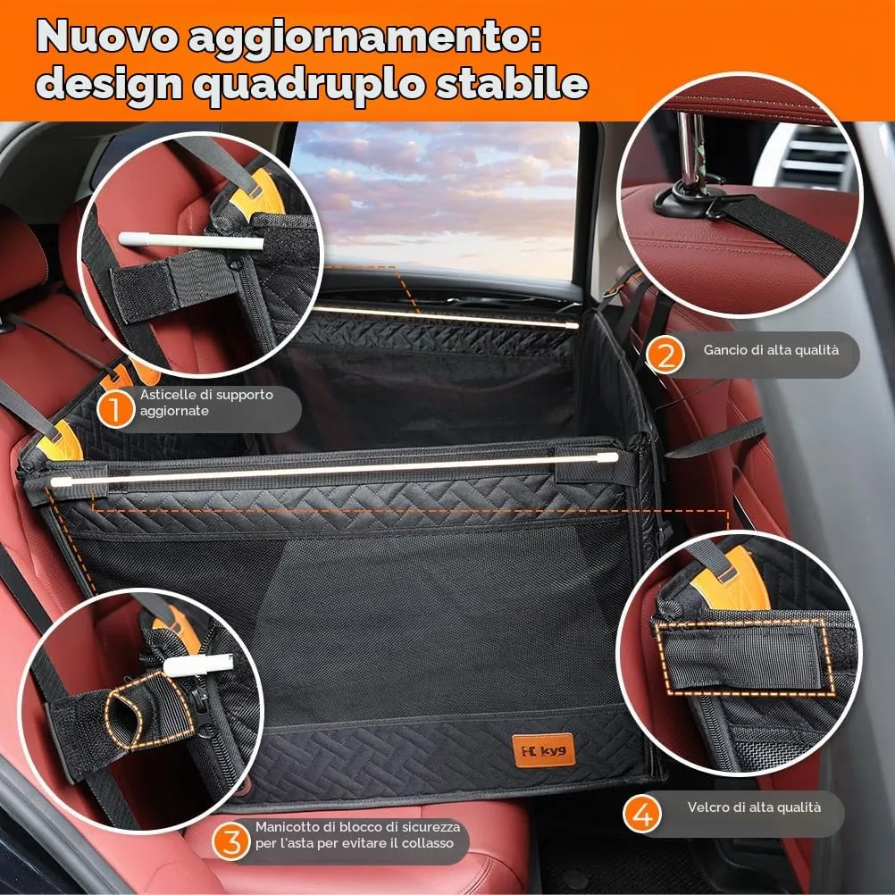 KYG Sedile Auto per Cani Medi e Grandi con Fodera Rimovibile - immagine 4