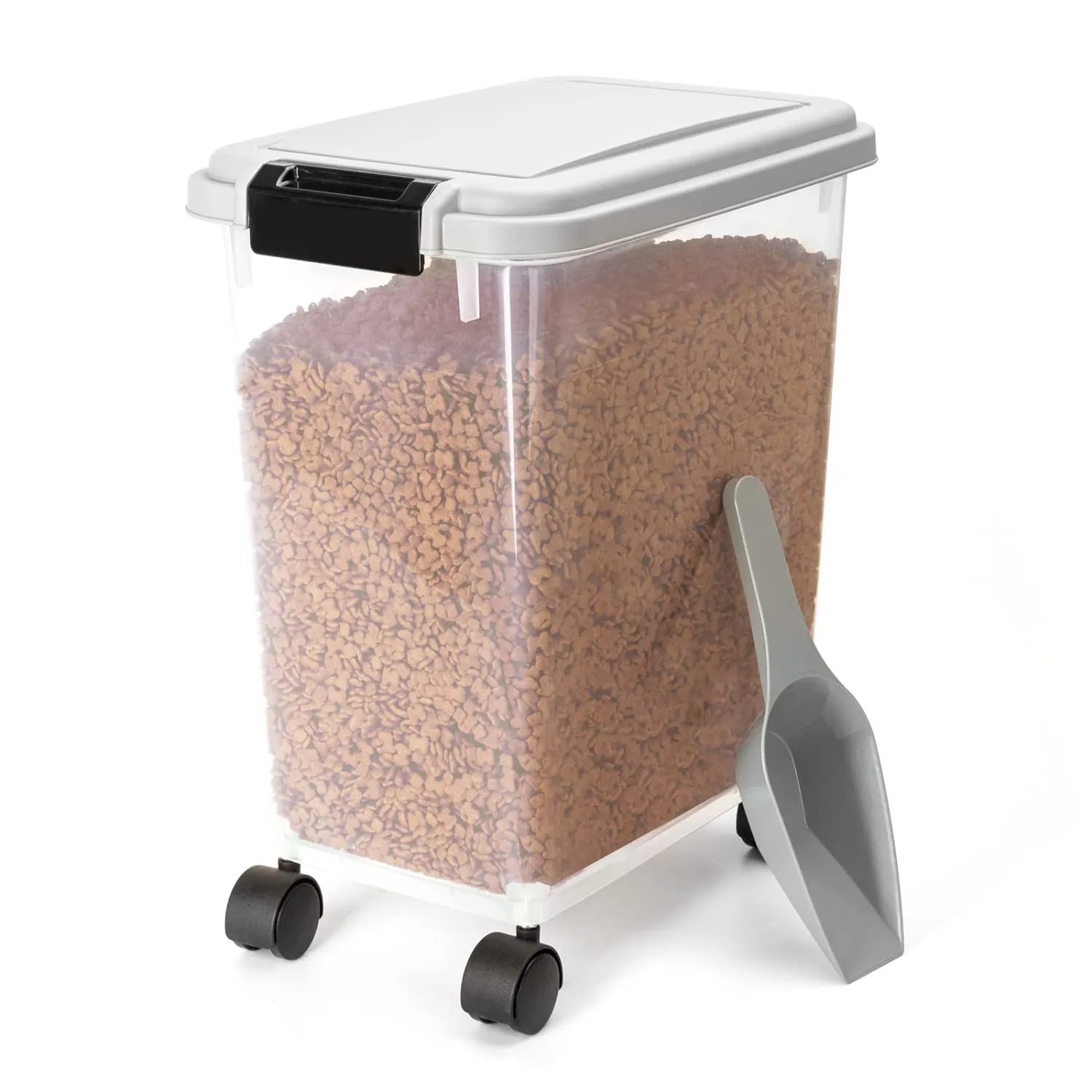 Nobleza Contenitore per Cibo per Animali 20 L, Ermetico con Ruote e Pala, Grigio - immagine 1