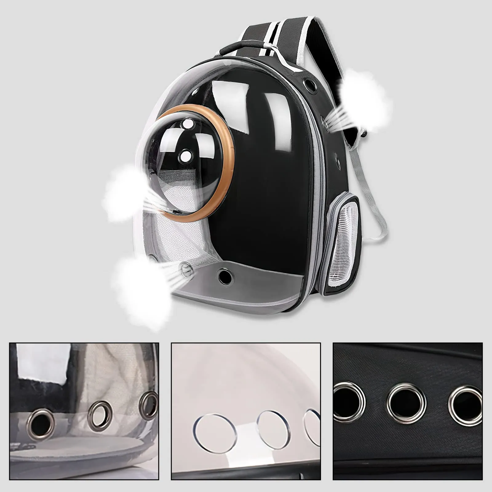 Galatée Zaino Bubble per Gatti e Animali Domestici, Borsa Trasparente Impermeabile con Capsula Ventilata, Rosa - immagine 4