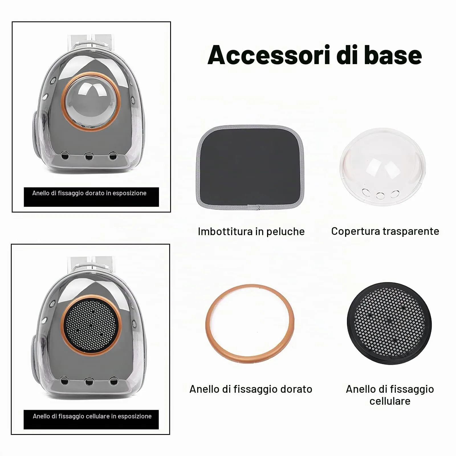 Galatée Zaino Bubble per Gatti e Animali Domestici, Borsa Trasparente Impermeabile con Capsula Ventilata, Verde - immagine 5