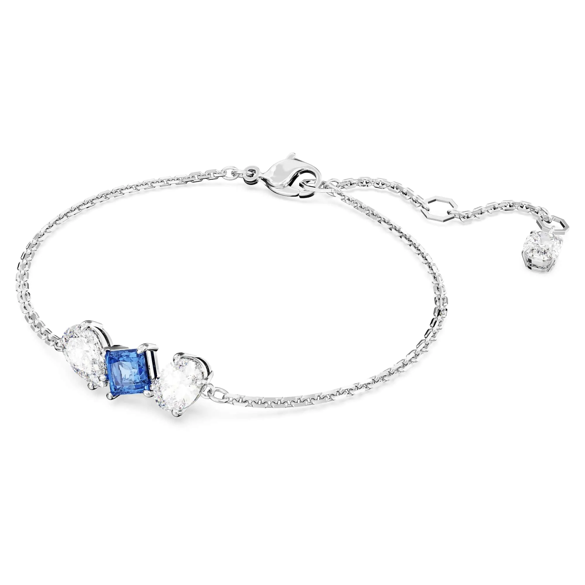 Swarovski Mesmera Braccialetto, Taglio Misto, Blu, Placcato Rodio - immagine 2