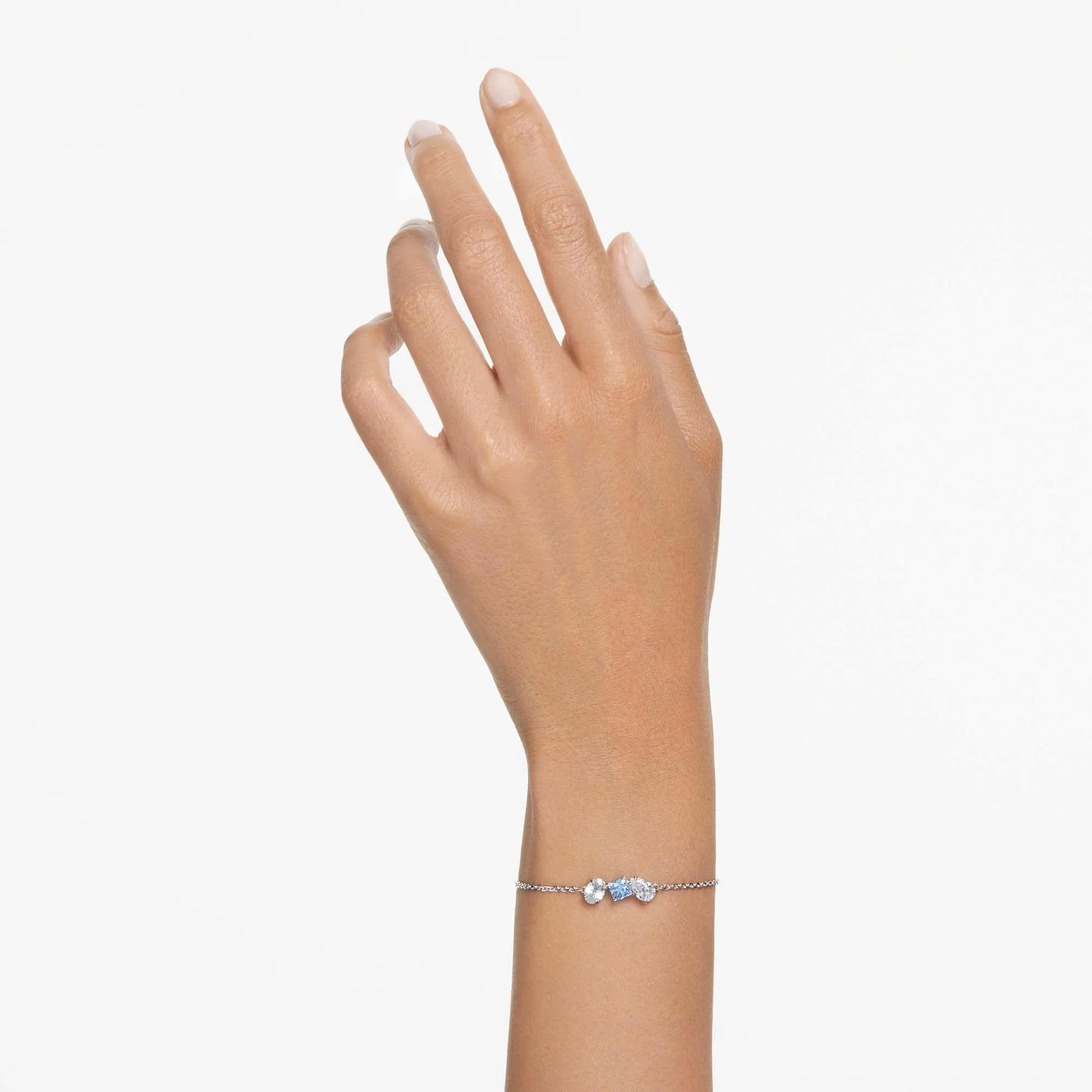 Swarovski Mesmera Braccialetto, Taglio Misto, Blu, Placcato Rodio - immagine 5