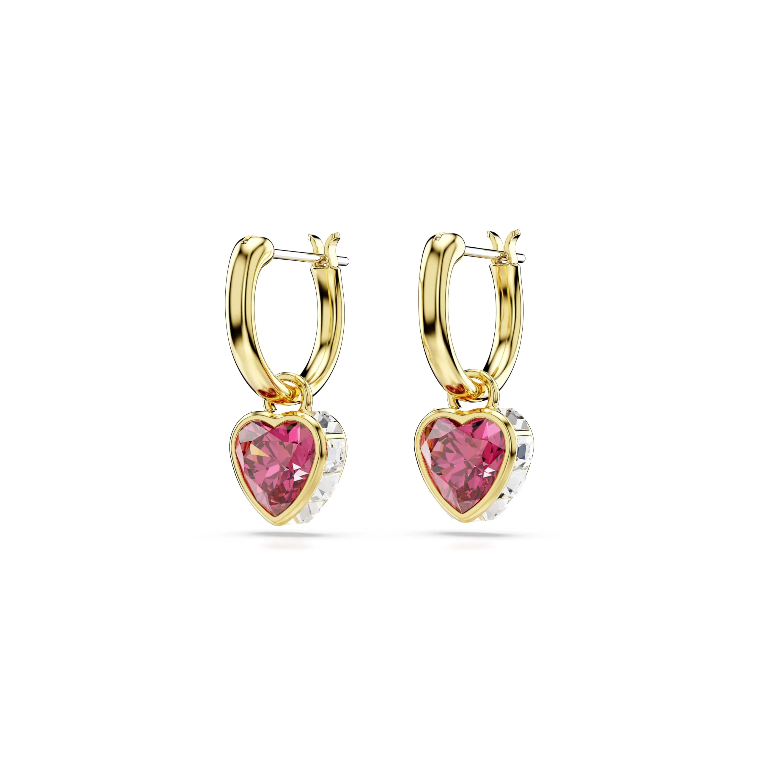 Swarovski Chroma Orecchini pendenti Cuore Rossi Placcato color oro - immagine 3