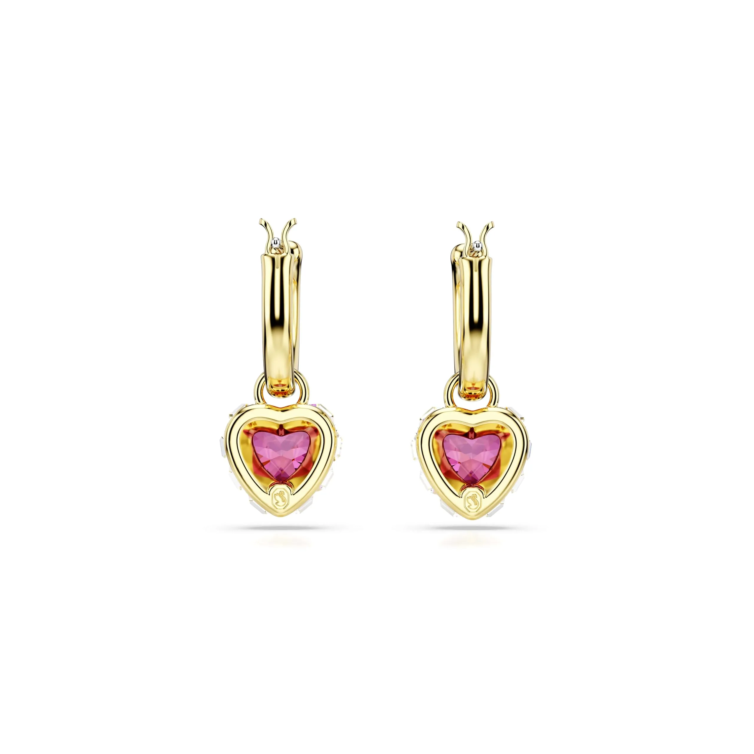 Swarovski Chroma Orecchini pendenti Cuore Rossi Placcato color oro - immagine 4