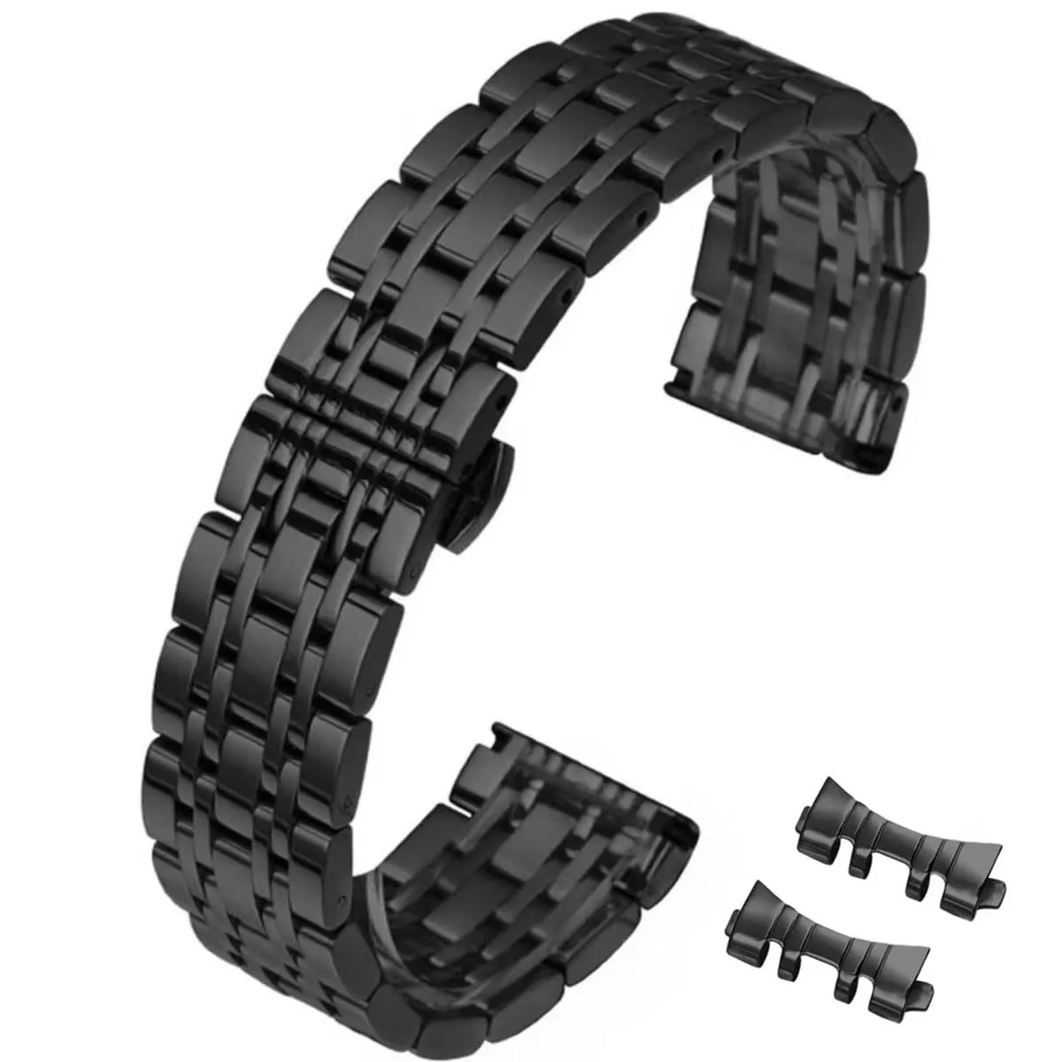 HEYOZURY Cinturino per Orologio in Acciaio Inossidabile 14mm Nero - immagine 1
