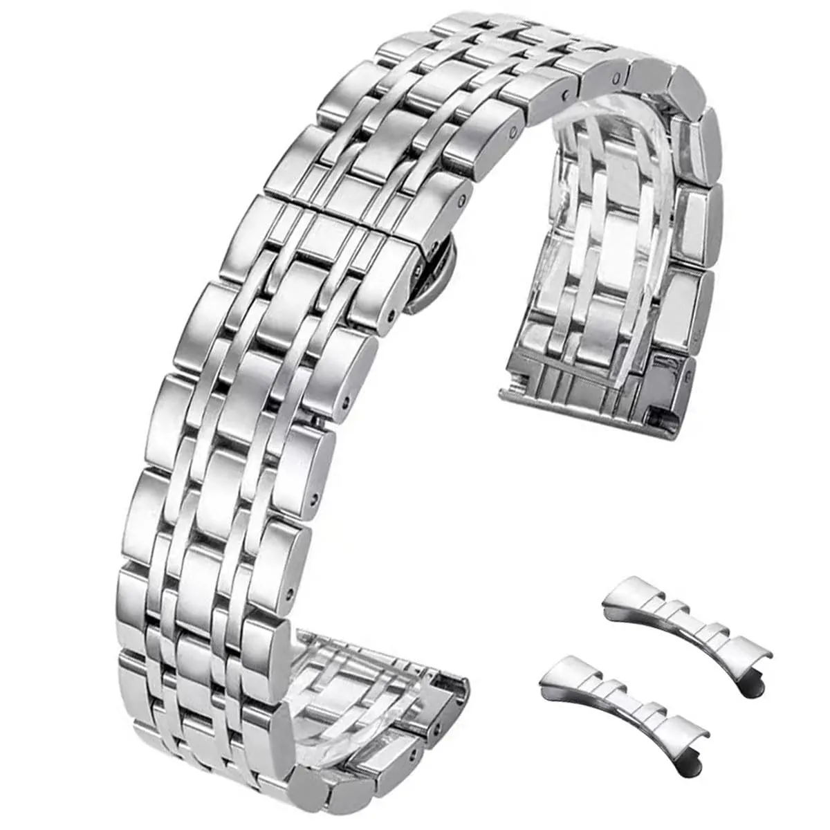 HEYOZURY Cinturino in Acciaio Inossidabile per Orologio 12mm Argento - immagine 1