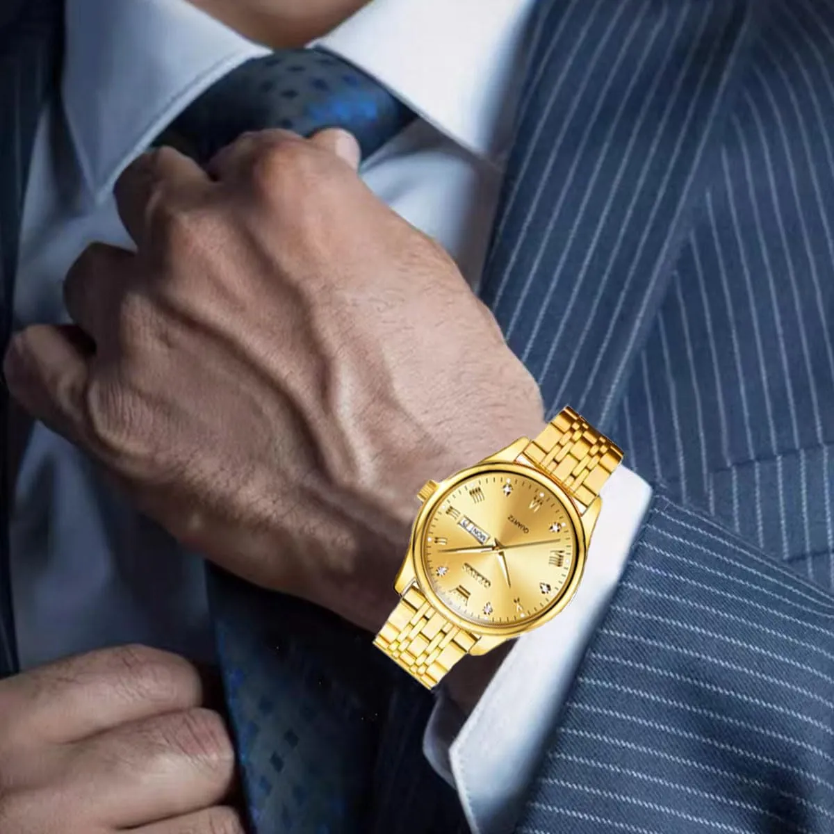 HEYOZURY Cinturino in Acciaio Inossidabile 19mm Oro - immagine 5