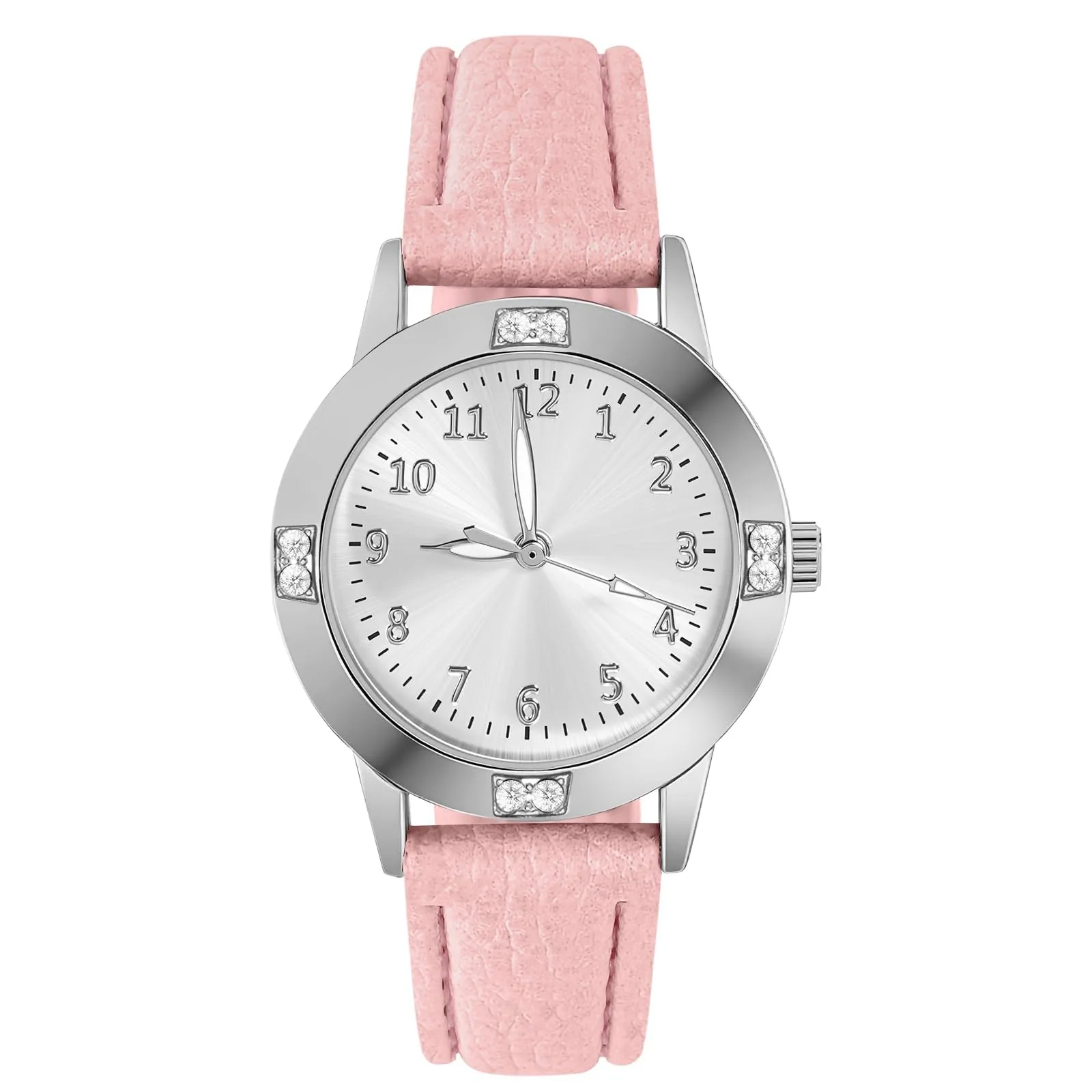 AOOSU Orologio da Donna in Pelle con Diamanti, Quarzo Analogico - immagine 1
