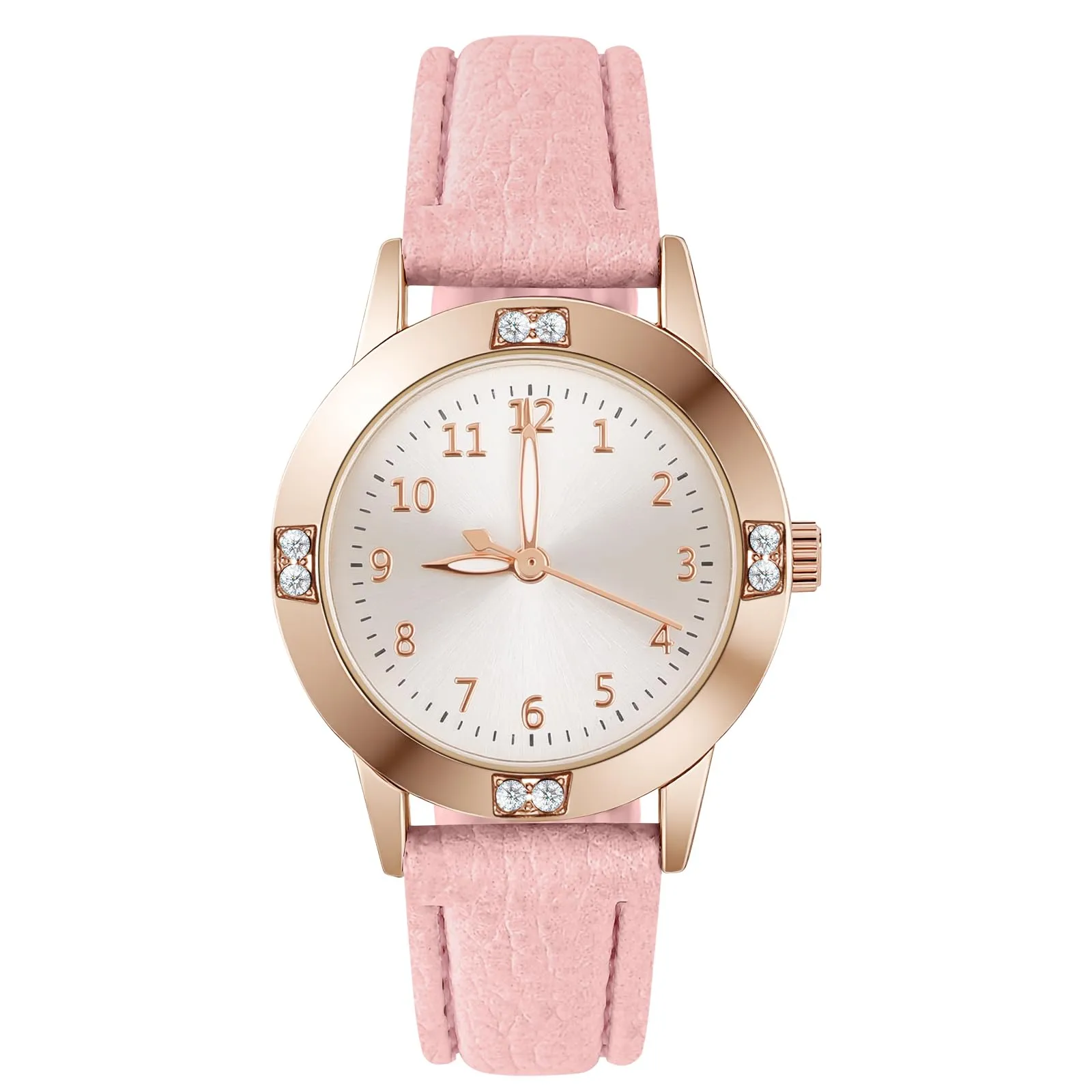 AOOSU Orologio da Donna in Pelle con Diamanti, Quarzo Analogico - immagine 1