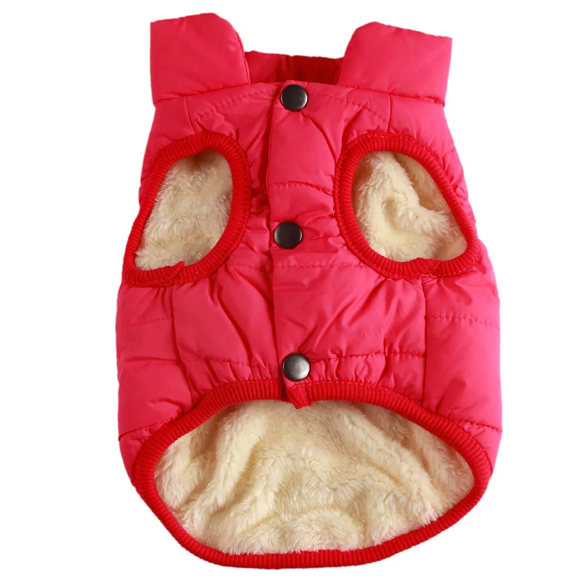 JoyDaog Giacca per cani a 2 strati foderata in pile antivento, Rosa, XL - immagine 1