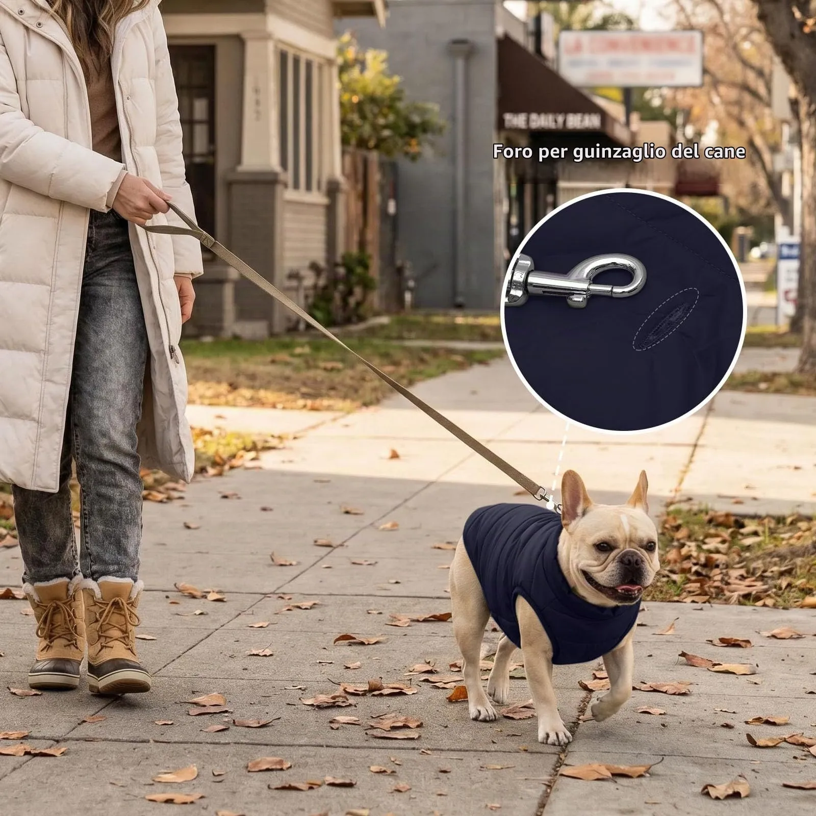 JoyDaog Giacca per cani a 2 strati foderata in pile antivento, Blu, XXXL - immagine 8