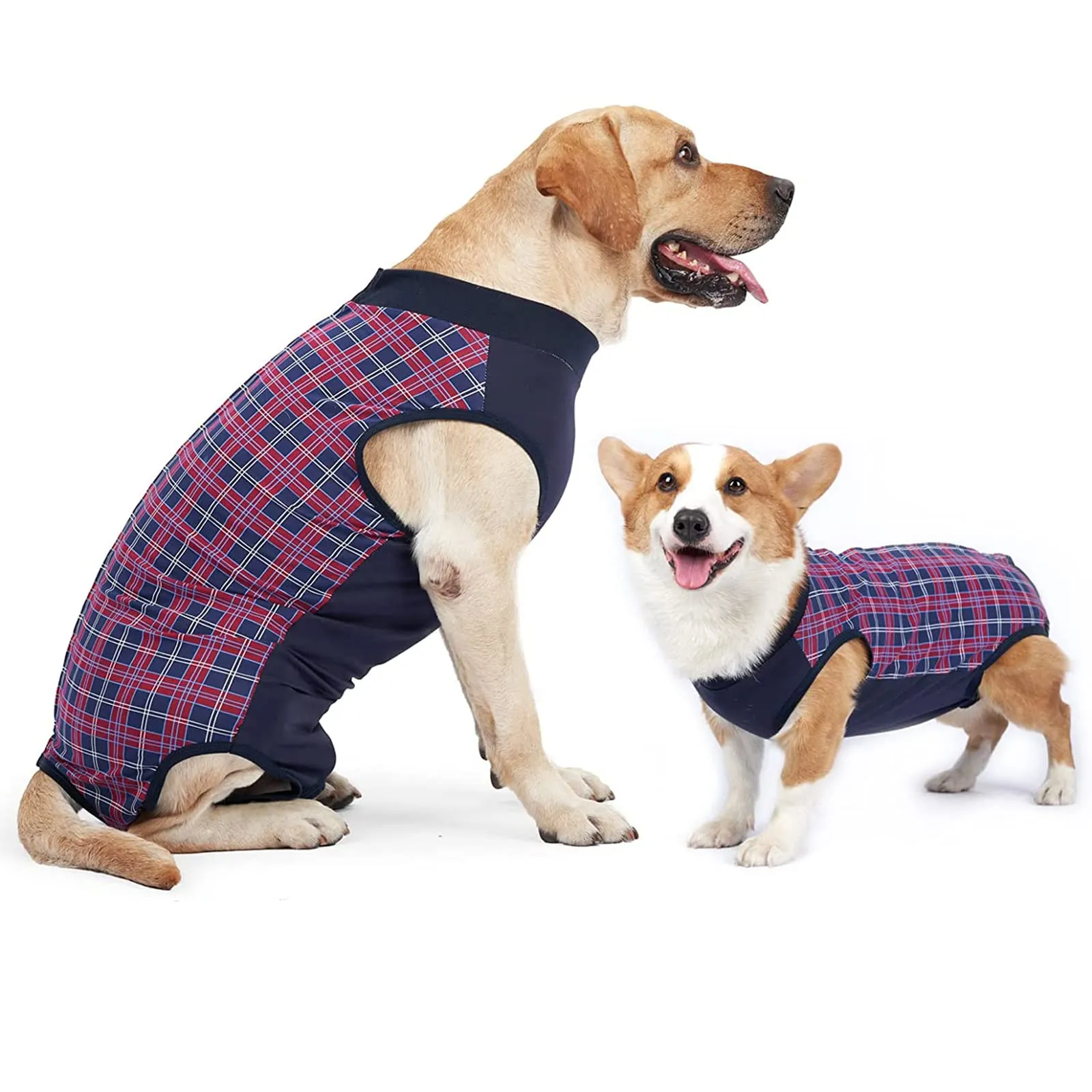 LIANZIMAU Tuta Recupero Post-Operatoria per Cani e Animali Domestici, Alternativa a Cono e Colletto per Ferite Addominali e Protezione Pelle, Blu Navy, Medium - immagine 1