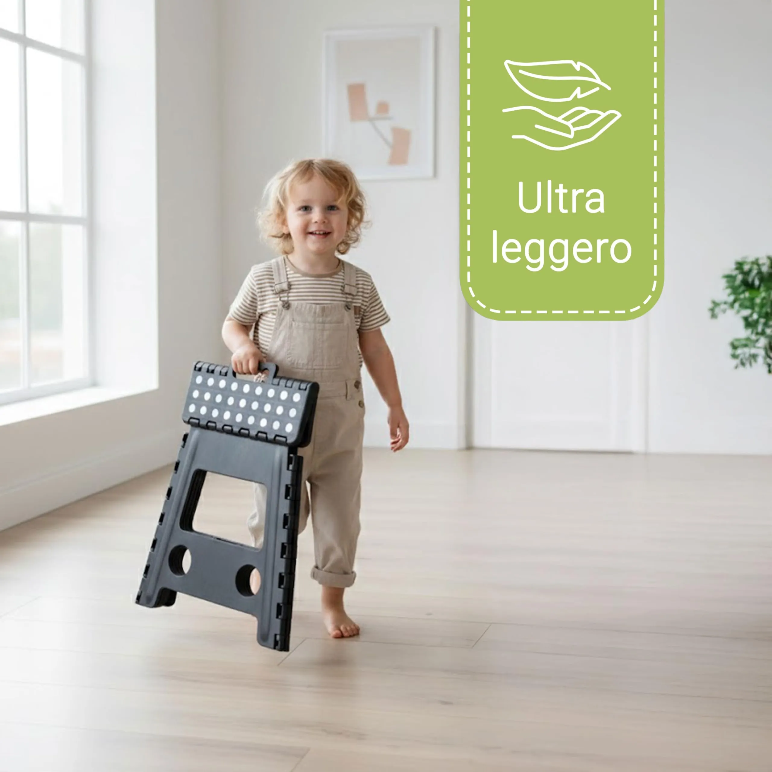ZOLLNER Sgabello Pieghevole, Altezza 39 cm, Nero - immagine 5