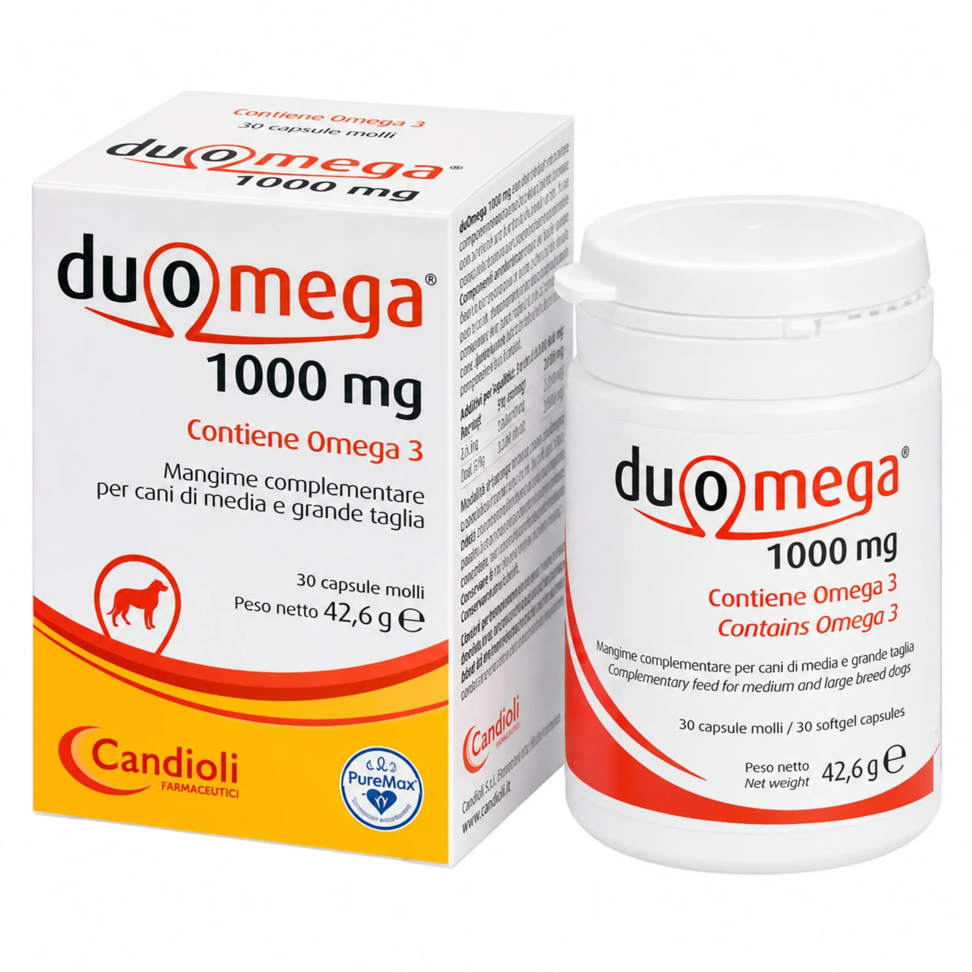 Candioli Duomega 1000mg Omega 3 per Cani, 30 Capsule Molli - immagine 1