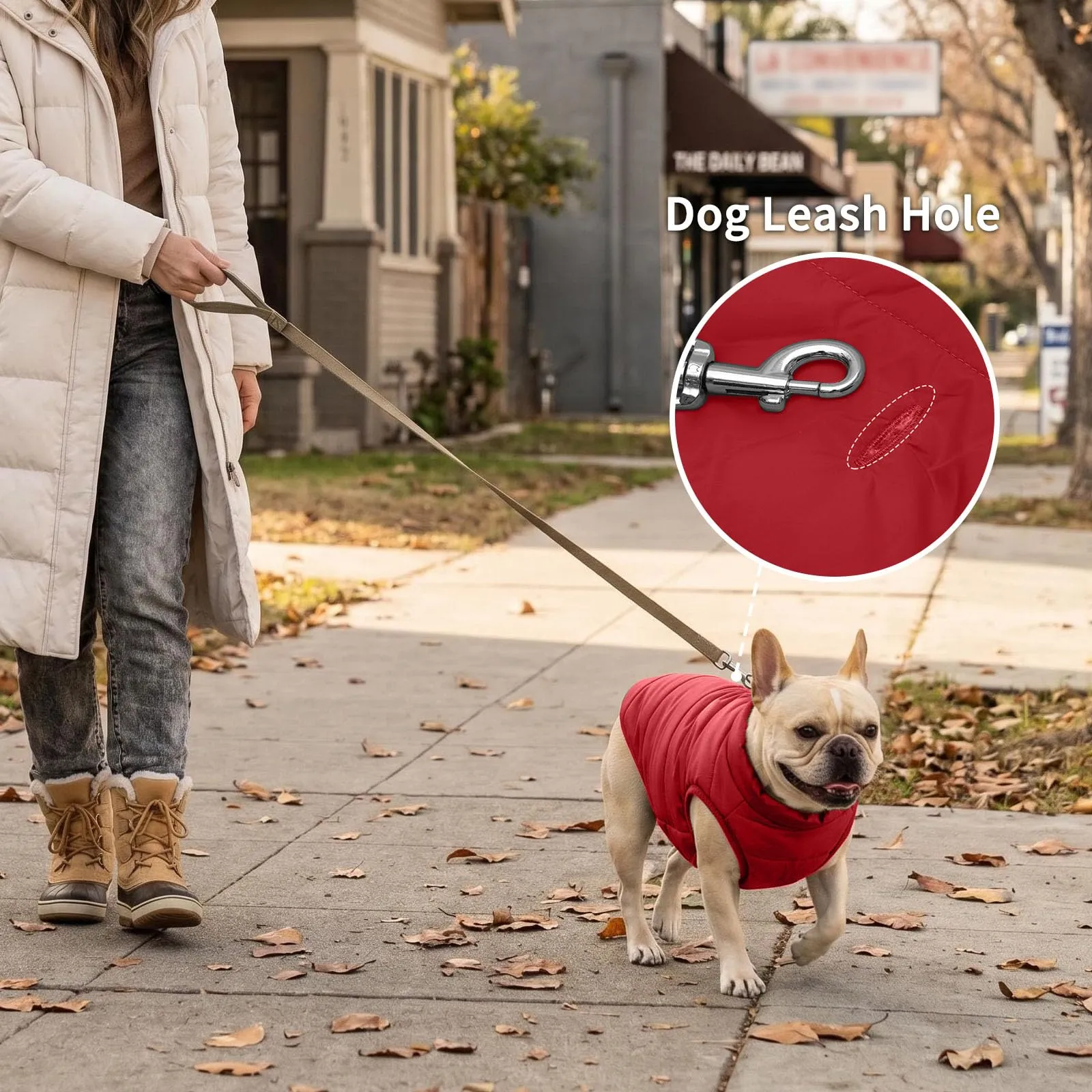 JoyDaog Giacca per Cani a 2 Strati Foderata in Pile Antivento, Rosso, XXL - immagine 8