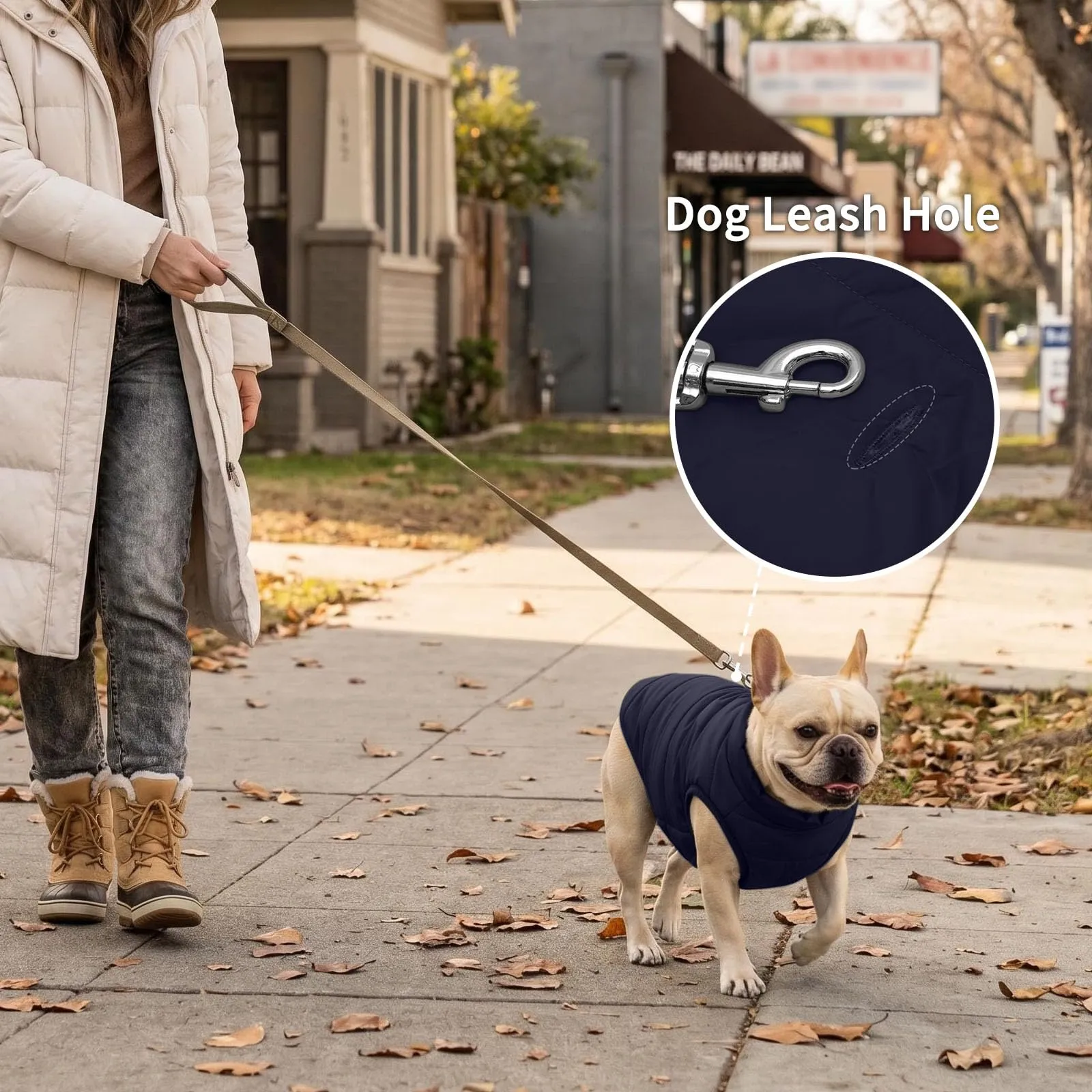 JoyDaog Giacca per cani a 2 strati foderata in pile antivento, Blu, XL - immagine 8