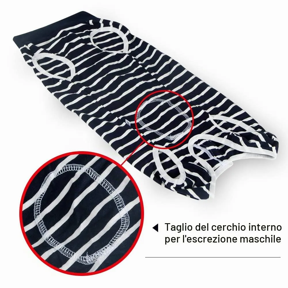 LIANZIMAU Tuta Recupero Post Operatorio per Cani, Protettore Ferite Addominali Alternativa a Cono e Colletto, Large, Blu T - immagine 6