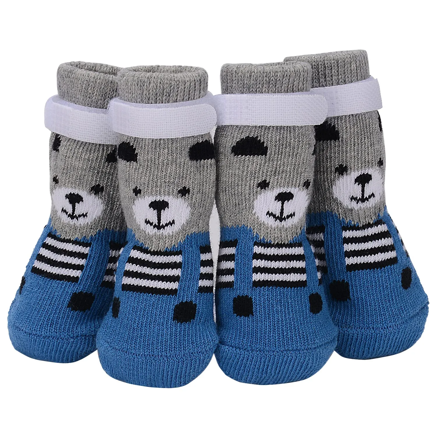 PETLOFT Calzini Antiscivolo per Cane con Cinghie Regolabili, Grigio, 5XL - immagine 1