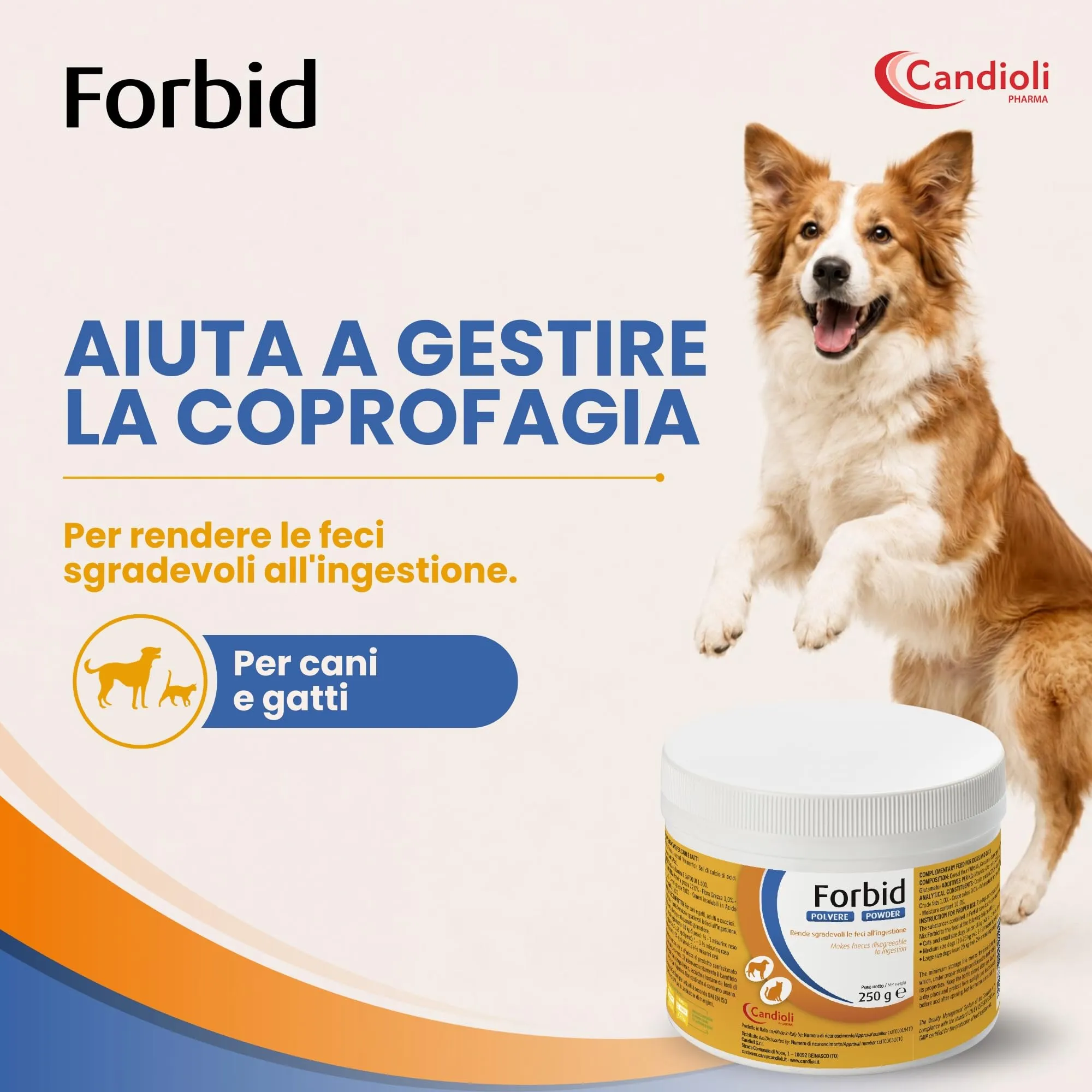 Candioli Forbid Integratore Alimentare per Cani e Gatti Polvere 250 g - immagine 2