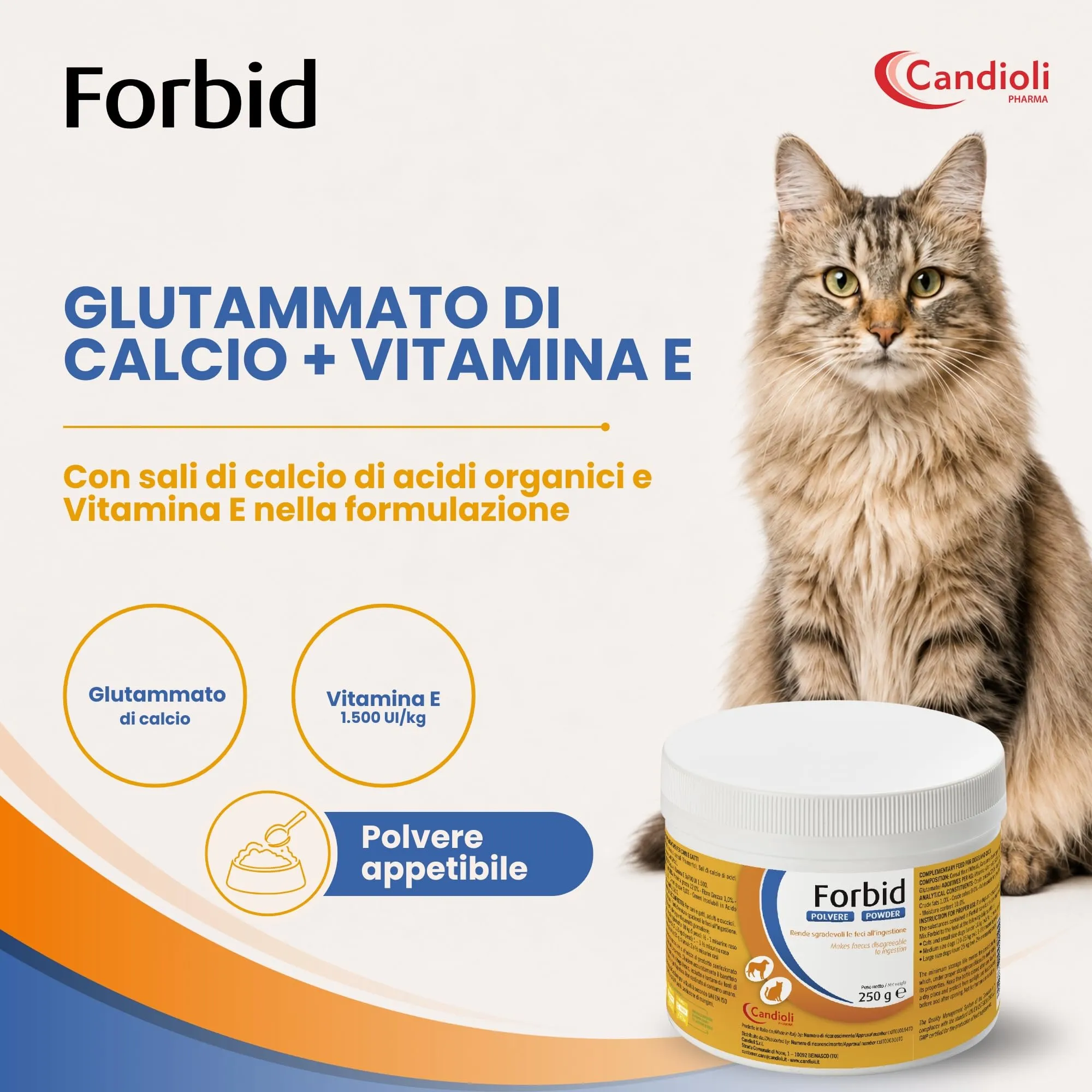 Candioli Forbid Integratore Alimentare per Cani e Gatti Polvere 250 g - immagine 3