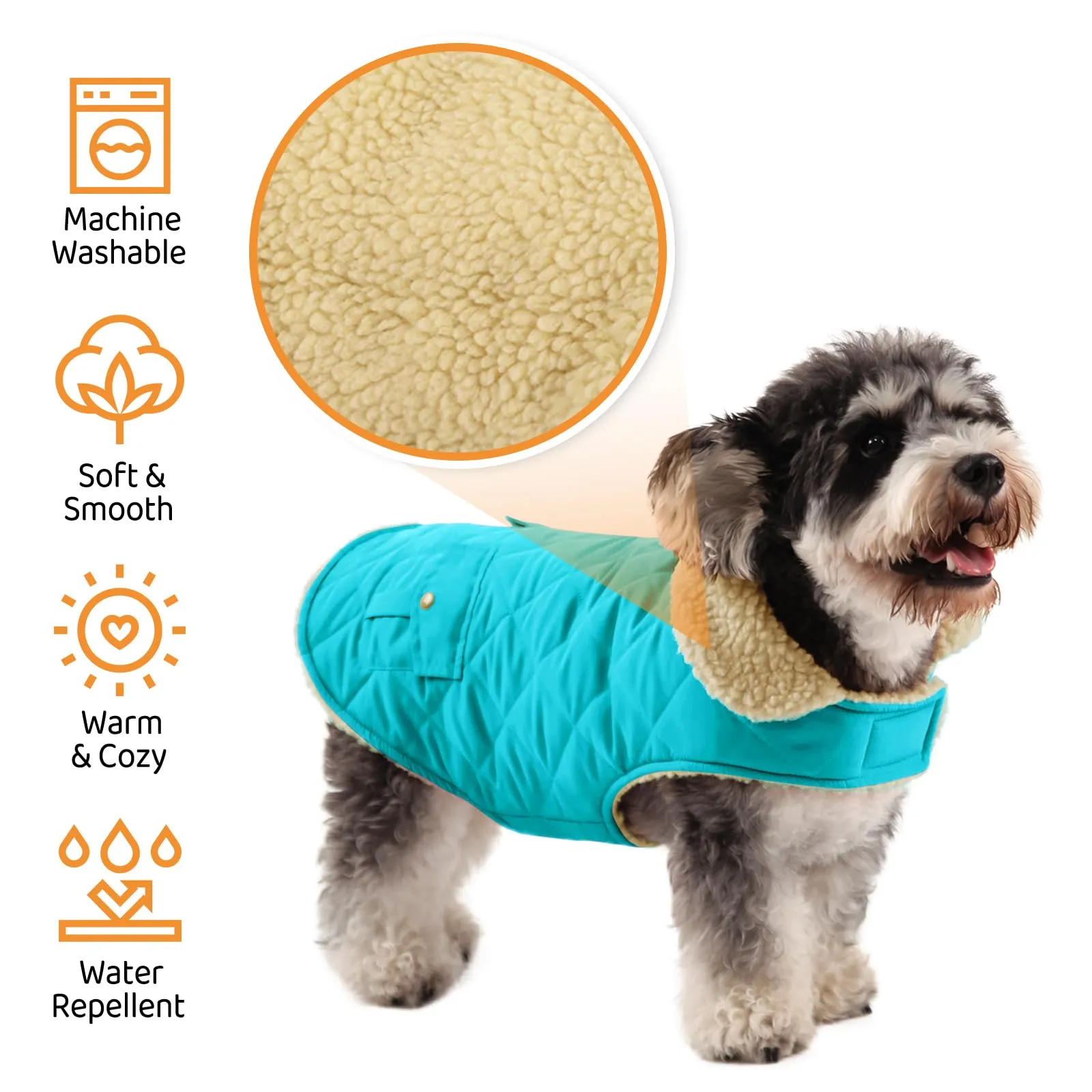 Queenmore Cappotto Impermeabile Caldo per Cani, Taglia L, Blu Chiaro - immagine 3