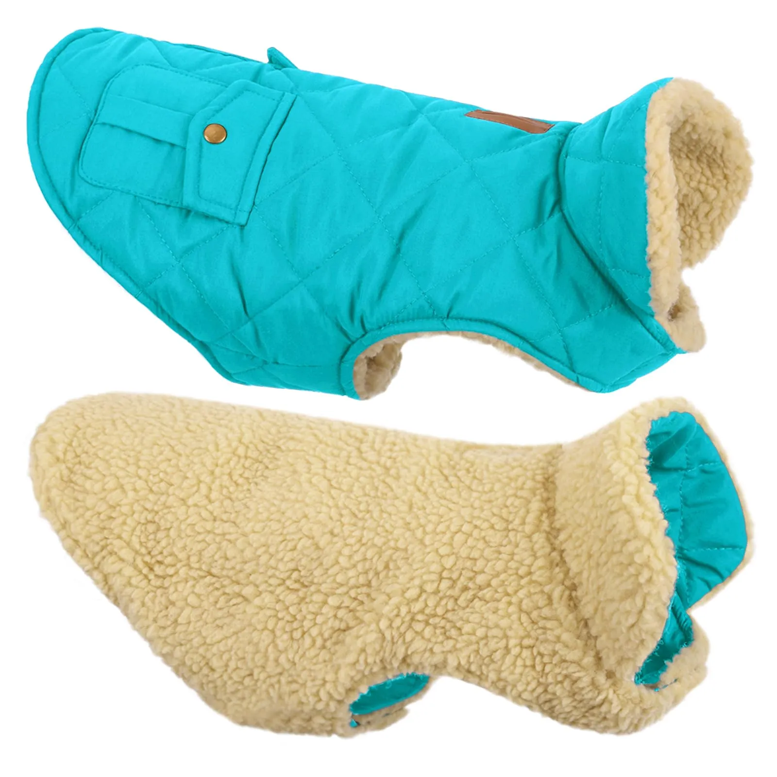 Queenmore Cappotto Impermeabile Caldo per Cani, Taglia L, Blu Chiaro - immagine 9