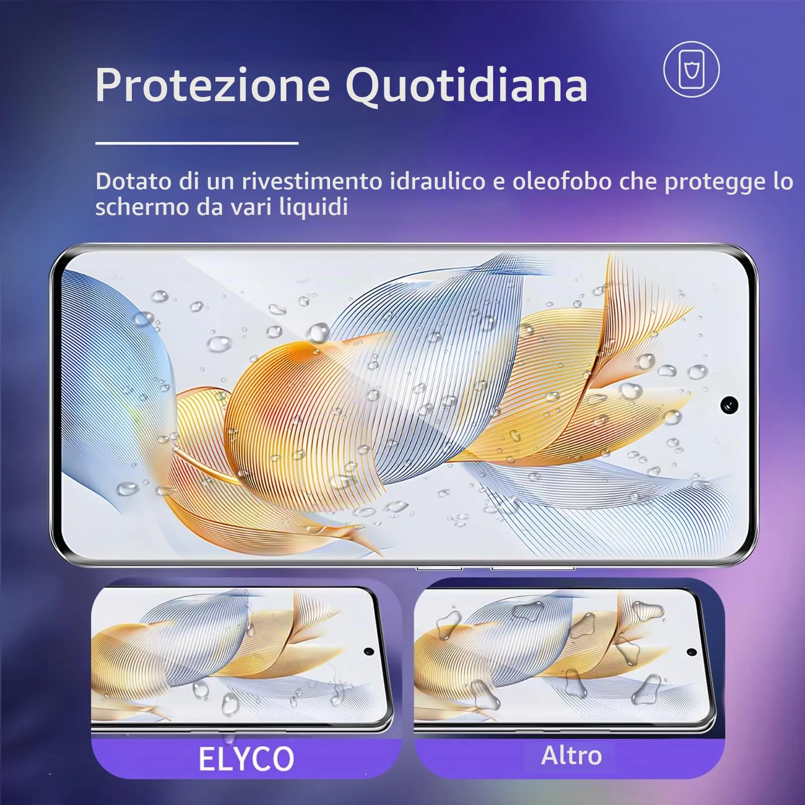 ELYCO Vetro Temperato per Honor 90, 2 Pezzi - immagine 2
