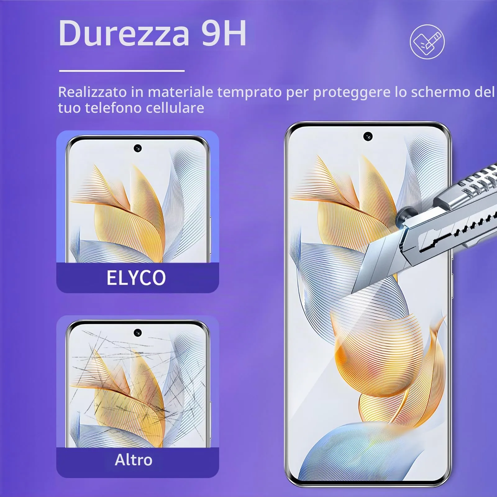 ELYCO Vetro Temperato per Honor 90, 2 Pezzi - immagine 3