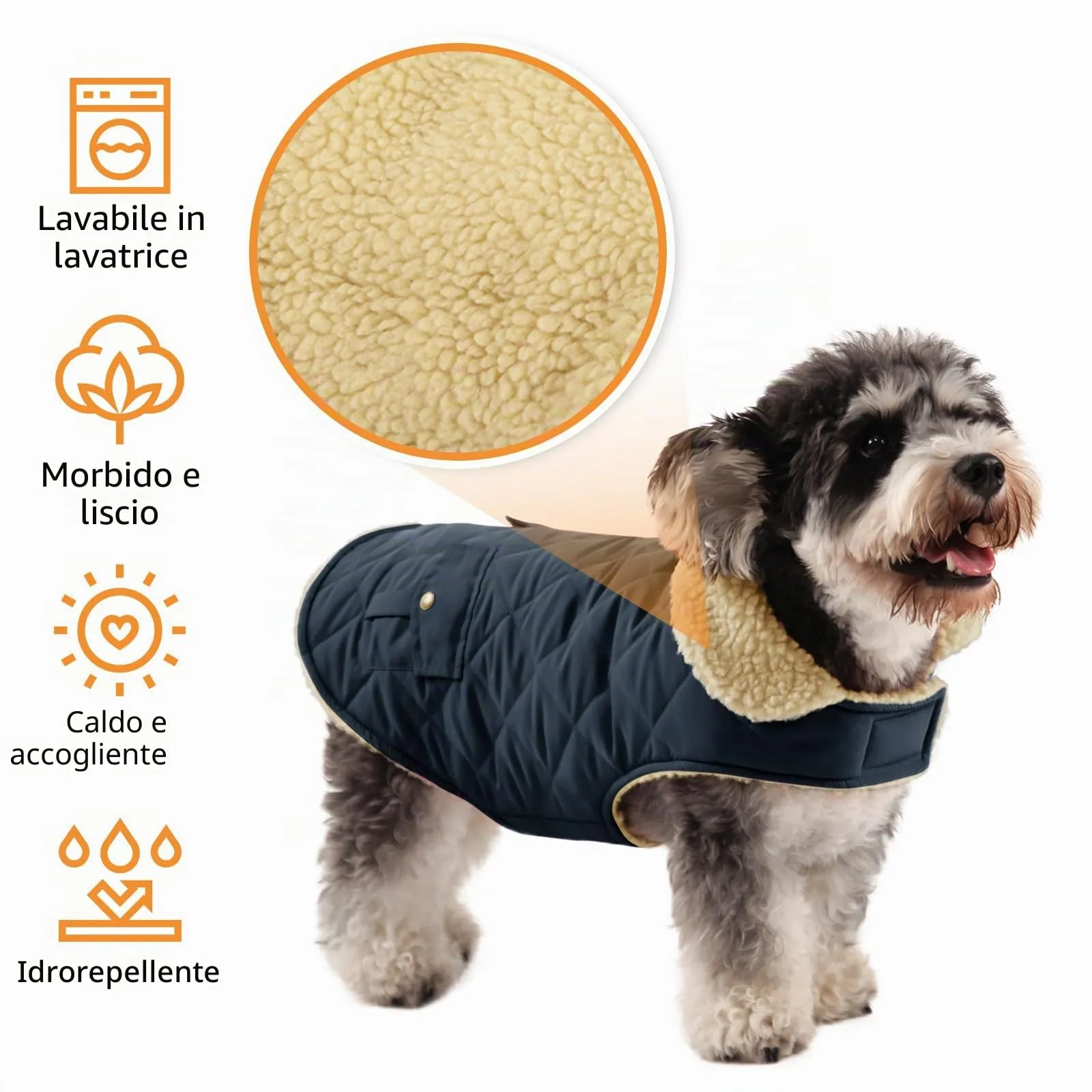 Queenmore Cappotto Cane Impermeabile Caldo per Bassotto, XL, Blu - immagine 3