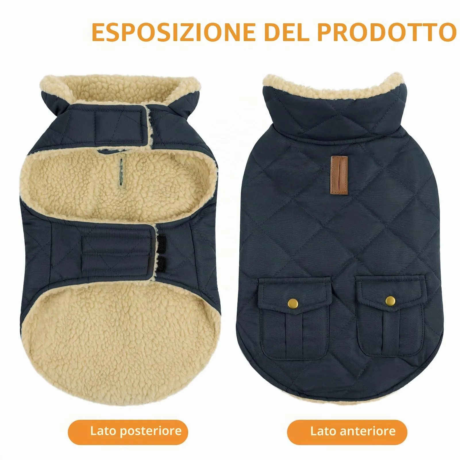 Queenmore Cappotto Cane Impermeabile Caldo per Bassotto, XL, Blu - immagine 4