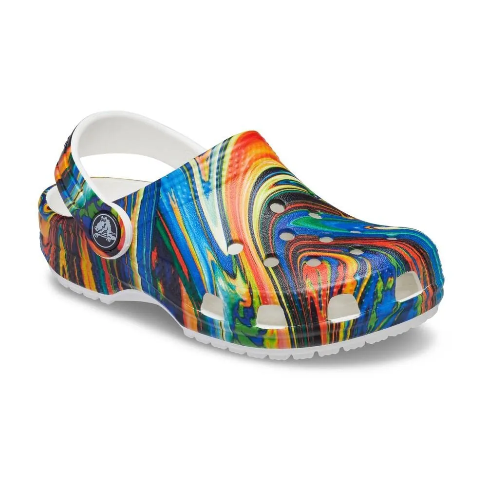 Crocs Classic Graphic Clog Unisex per Bambini, Cobalto Brillante/Bianco, 20 EU - immagine 3