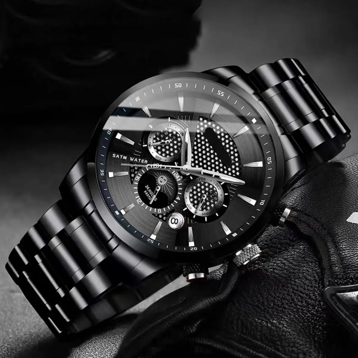 FOUUA Cinturino in Acciaio Inossidabile 20mm Nero - immagine 4