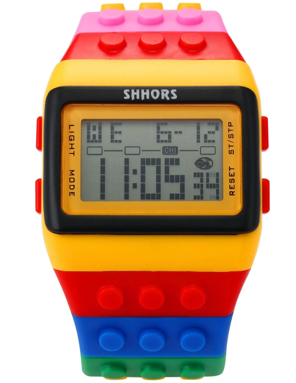 SHHORS LED091 Orologio Digitale Sportivo in Silicone Rainbow con Schermo LCD - immagine 2