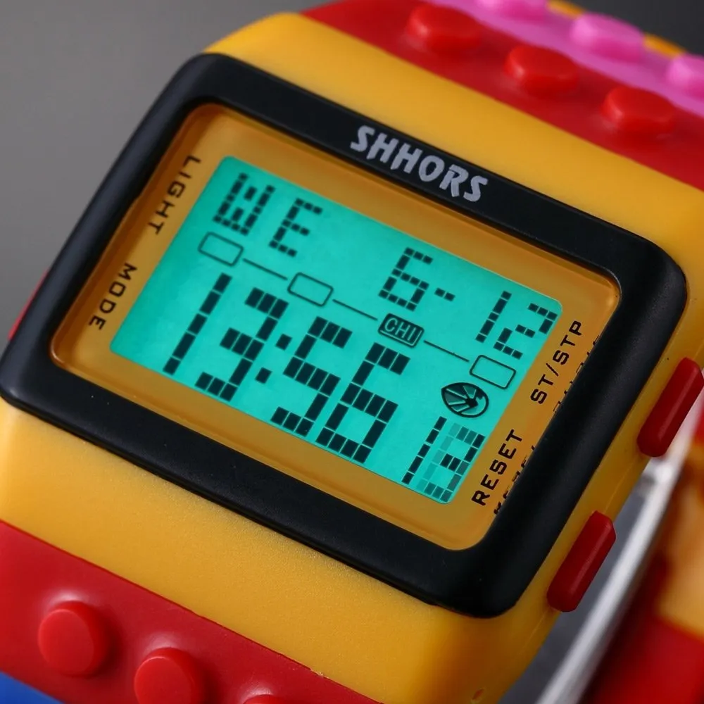 SHHORS LED091 Orologio Digitale Sportivo in Silicone Rainbow con Schermo LCD - immagine 5