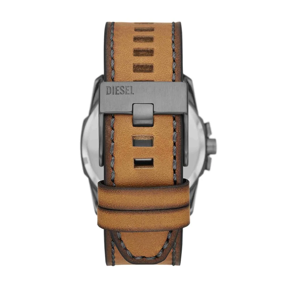 Diesel Master Chief Uomo DZ1964, Cassa in Acciaio Inossidabile Gunmetal 43mm, Cinturino in Pelle - immagine 3