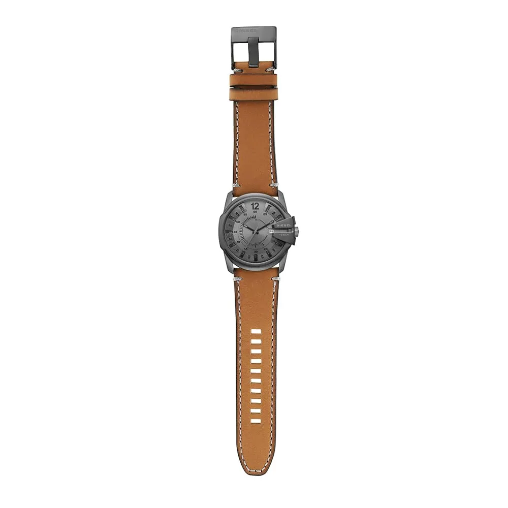Diesel Master Chief Uomo DZ1964, Cassa in Acciaio Inossidabile Gunmetal 43mm, Cinturino in Pelle - immagine 6