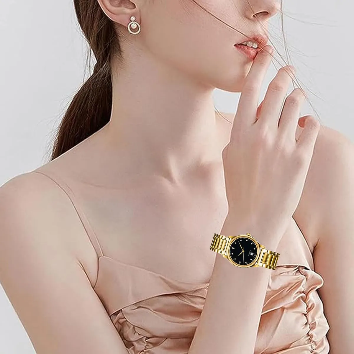FOUUA Cinturino in Acciaio Inossidabile 16mm Oro - immagine 4
