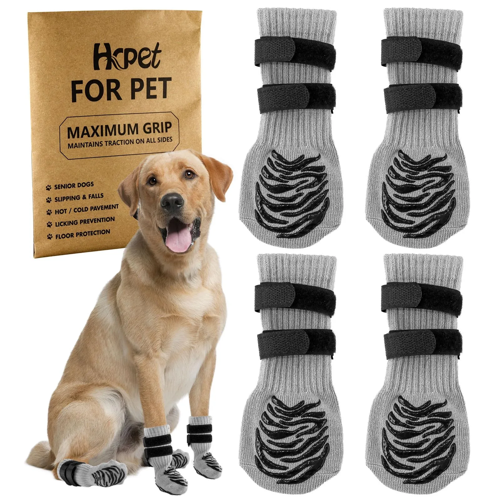 Hcpet Calzini Antiscivolo per Cani, 2 Paia, Taglia S - immagine 1