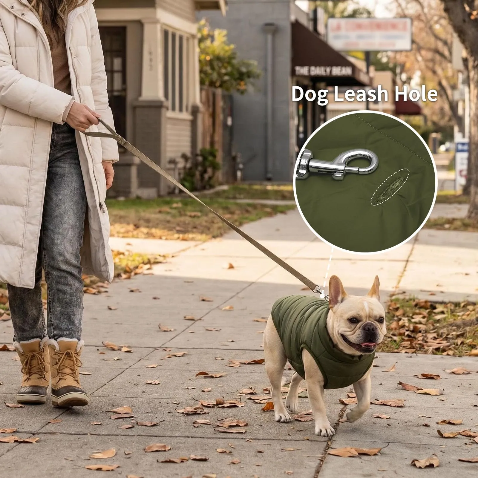 JoyDaog Cappottino per cani foderato in pile, antivento, verde, XS - immagine 8