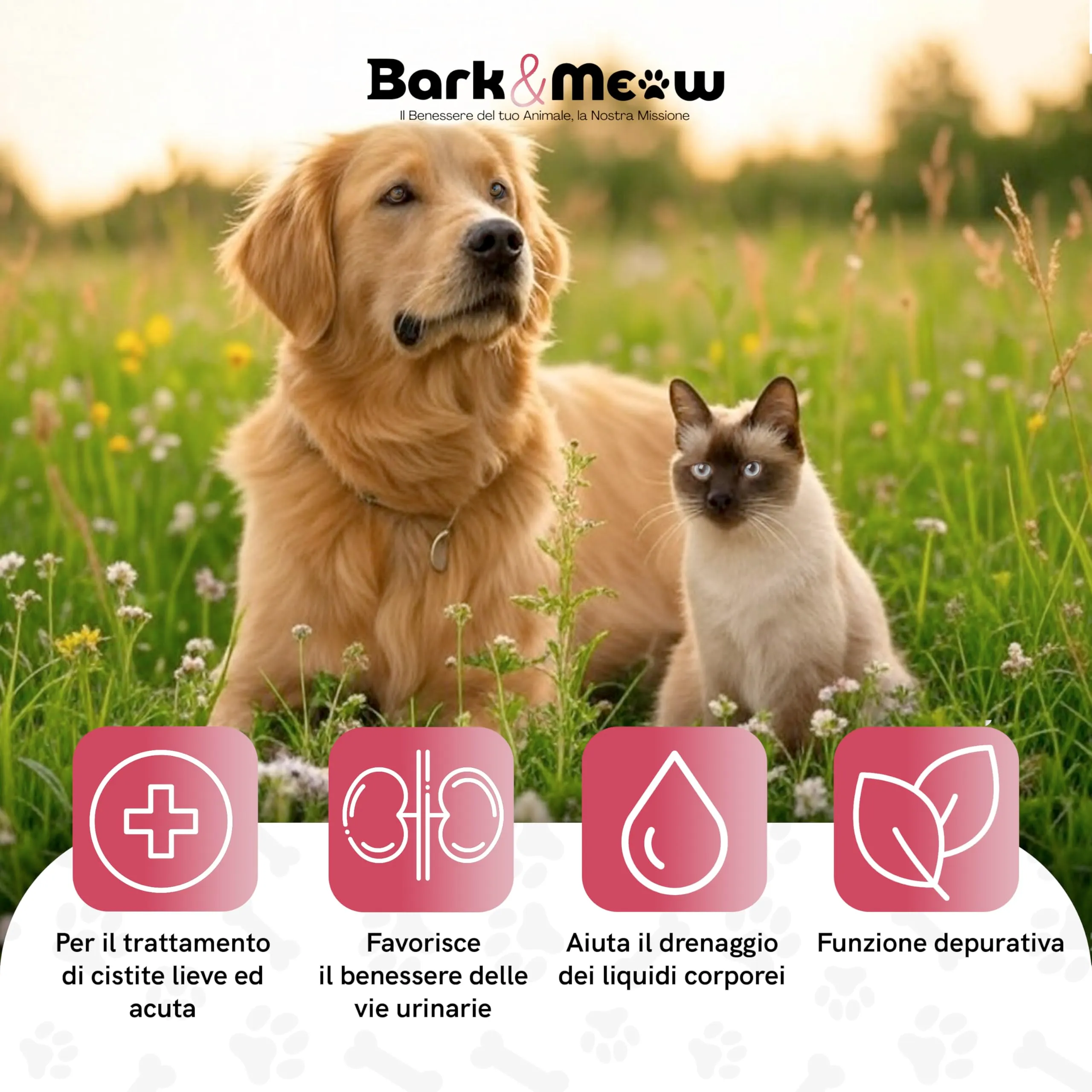 Bark & Meow CistyVet Forte Integratore per Vie Urinarie di Cani e Gatti, 30 Compresse - immagine 2