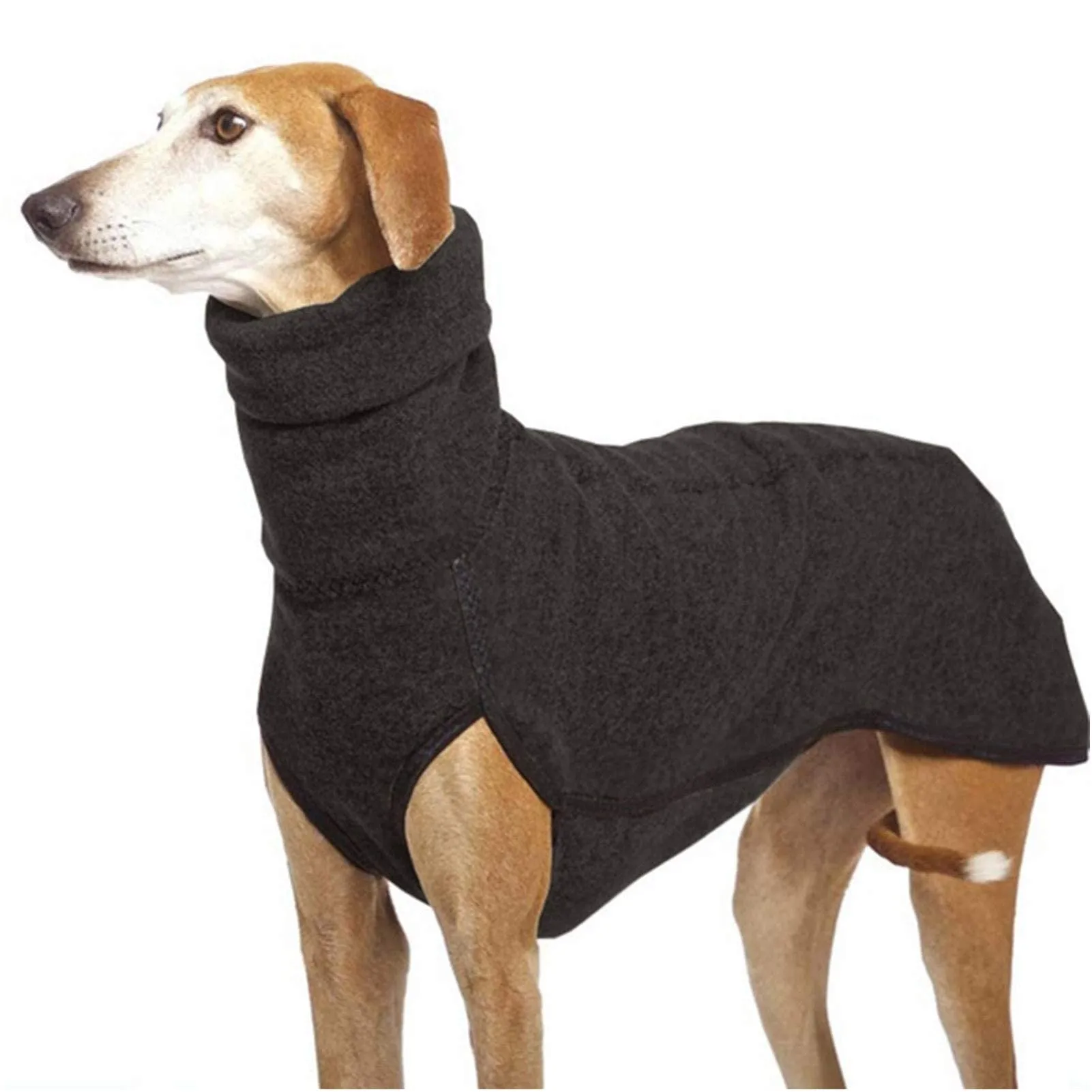 Imily Bela Maglione in pile con collo alto per cani, Nero, XL - immagine 1