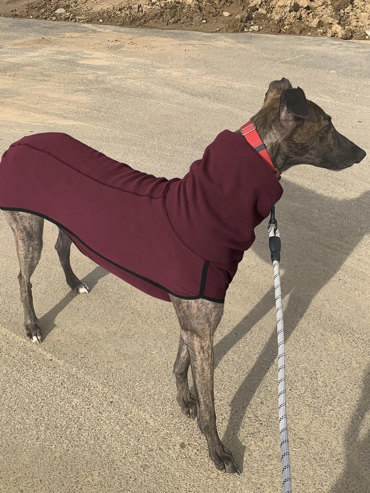 Imily Bela Maglione in pile con collo alto per cani, rosso vino, XL - immagine 4