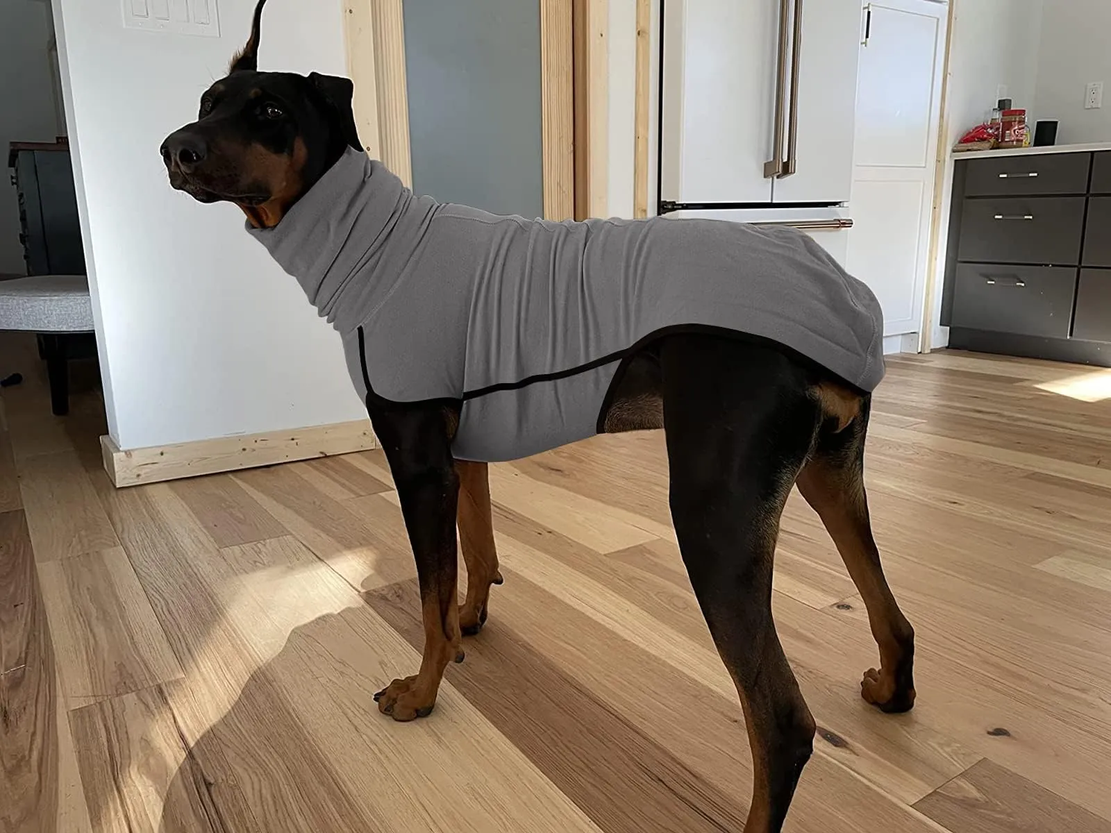 Imily Bela Maglione in pile con collo alto per cani, grigio, XL - immagine 5