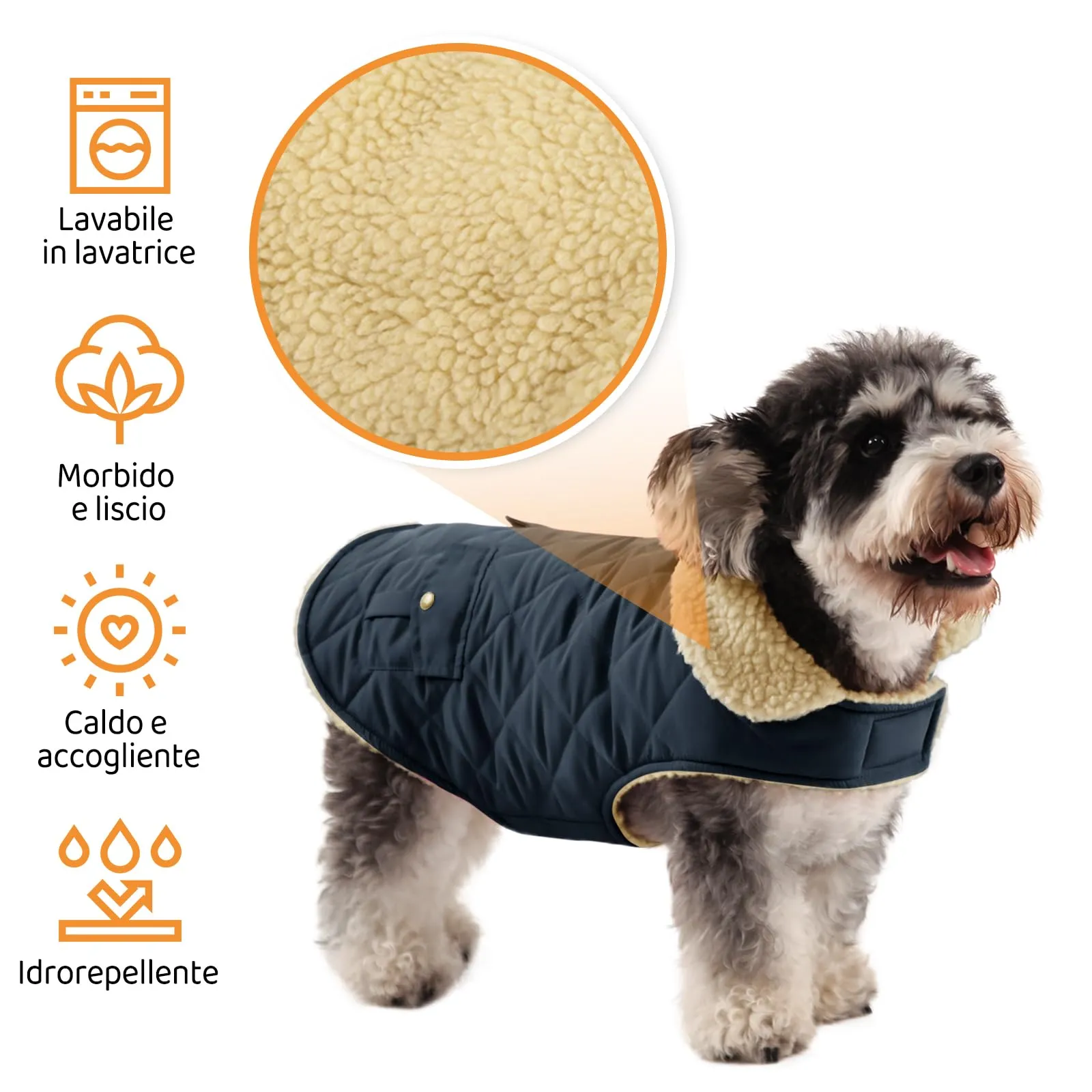 Queenmore Cappotto Cane Impermeabile Caldo, Taglia L - immagine 3