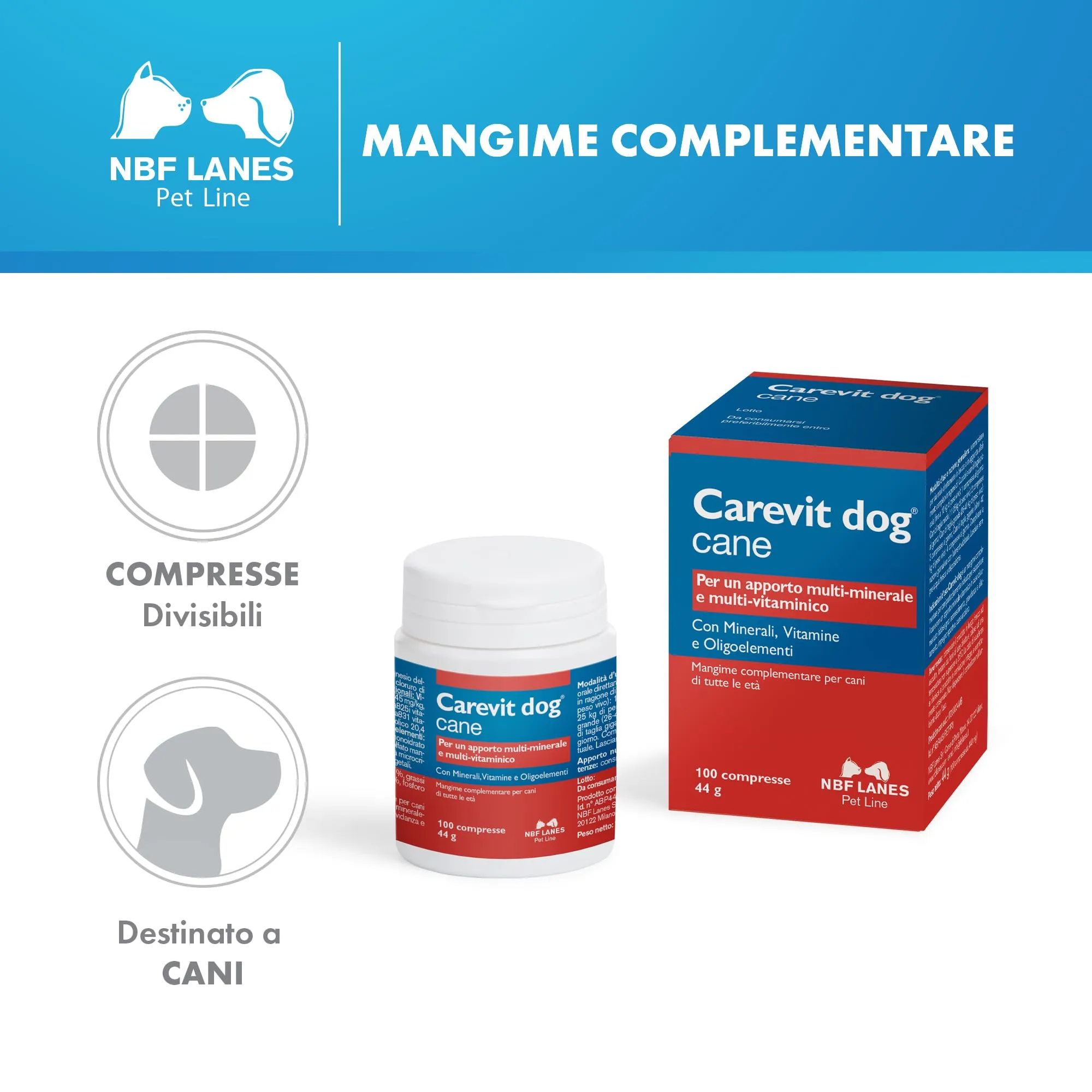 NBF Lanes Carevit Dog, 100 Compresse Divisibili - immagine 2