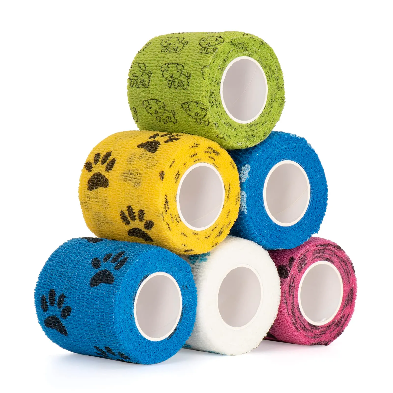 SEADESKY Pet Vet Wrap Bendaggio Coesivo Autoadesivo, 6 Rotoli, 5cm x 4.5m - immagine 1