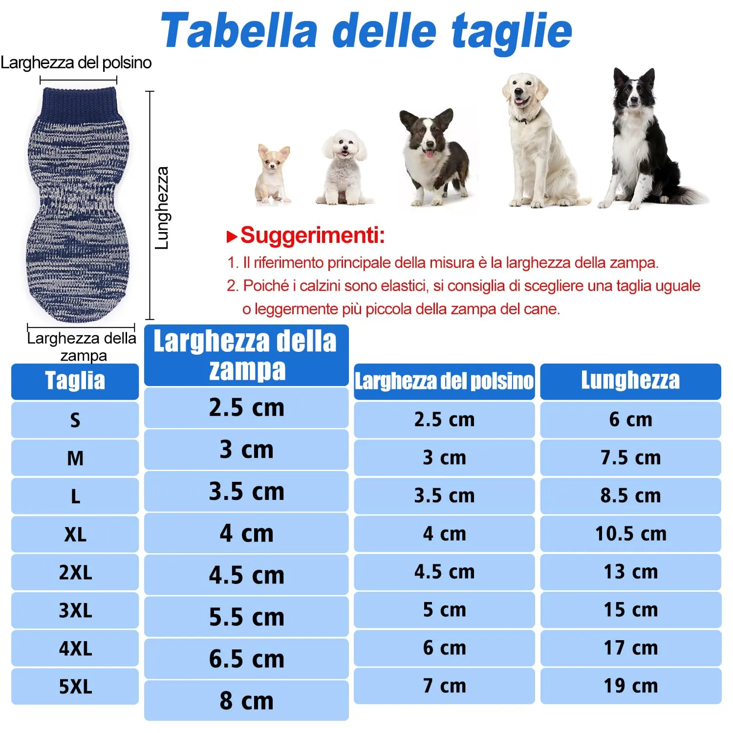 PETLOFT Calzini Antiscivolo per Cane con Cinghie Regolabili, 4 Pezzi (Blu Scuro, 2XL) - immagine 4
